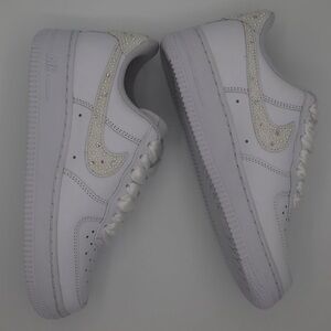 Nike Air Force 1 lows customized with Rhinestone Accents